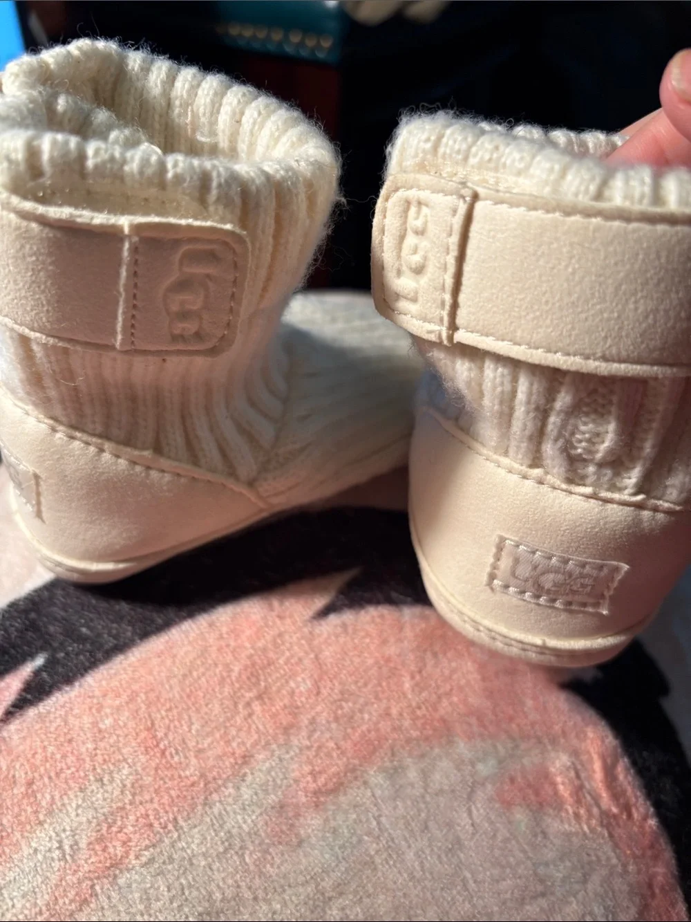 UGG Infant Walker Boots in Black and Cream
